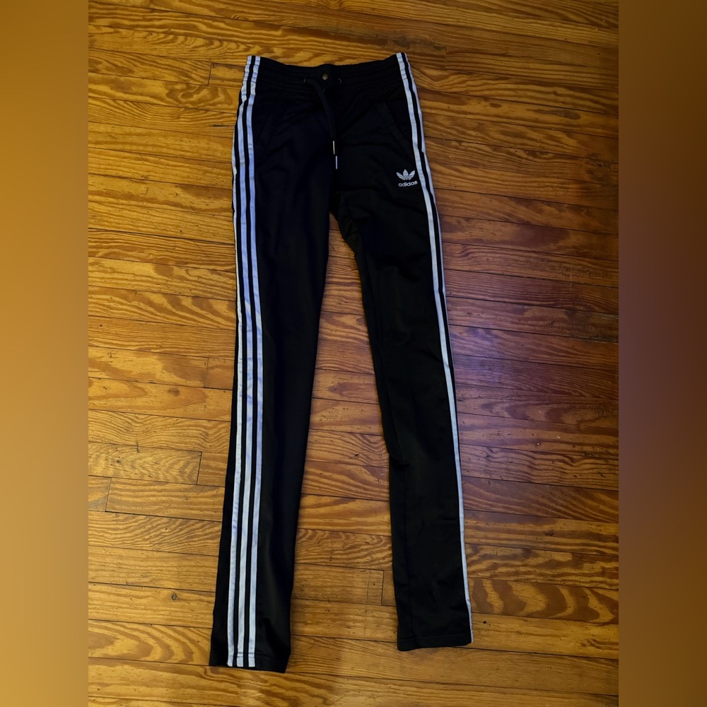 🖤ADIDAS Black Striped Slim Fit ankle zipper  sweatpants for women